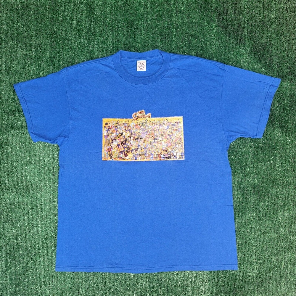 Vintage The Simpsons Shirt Size XL Blue Homer Bart Springfield Y2k AS IS - Picture 2 of 8